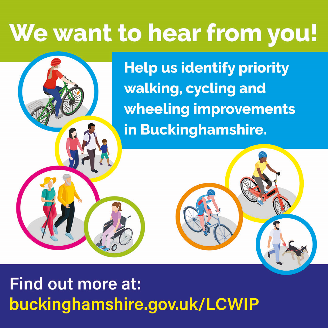 Buckinghamshire Council launches public consultation on a Buckinghamshire-wide Local Cycling and Walking Infrastructure Plan