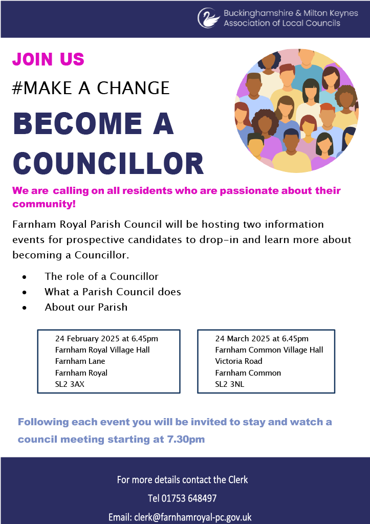 Become a parish councillor - event poster